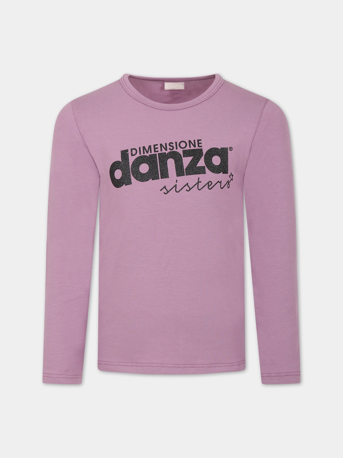 T-shirt viola per bambina con logo,Dimensione Danza,032165 046
