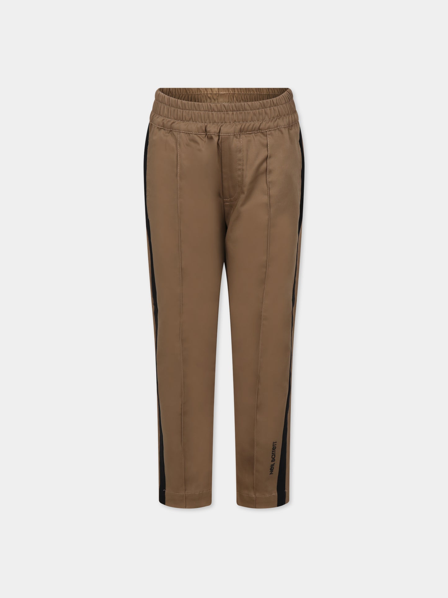 Pantaloni marroni per bambino con iconica saetta e logo,Neil Barrett Kids,033617 225