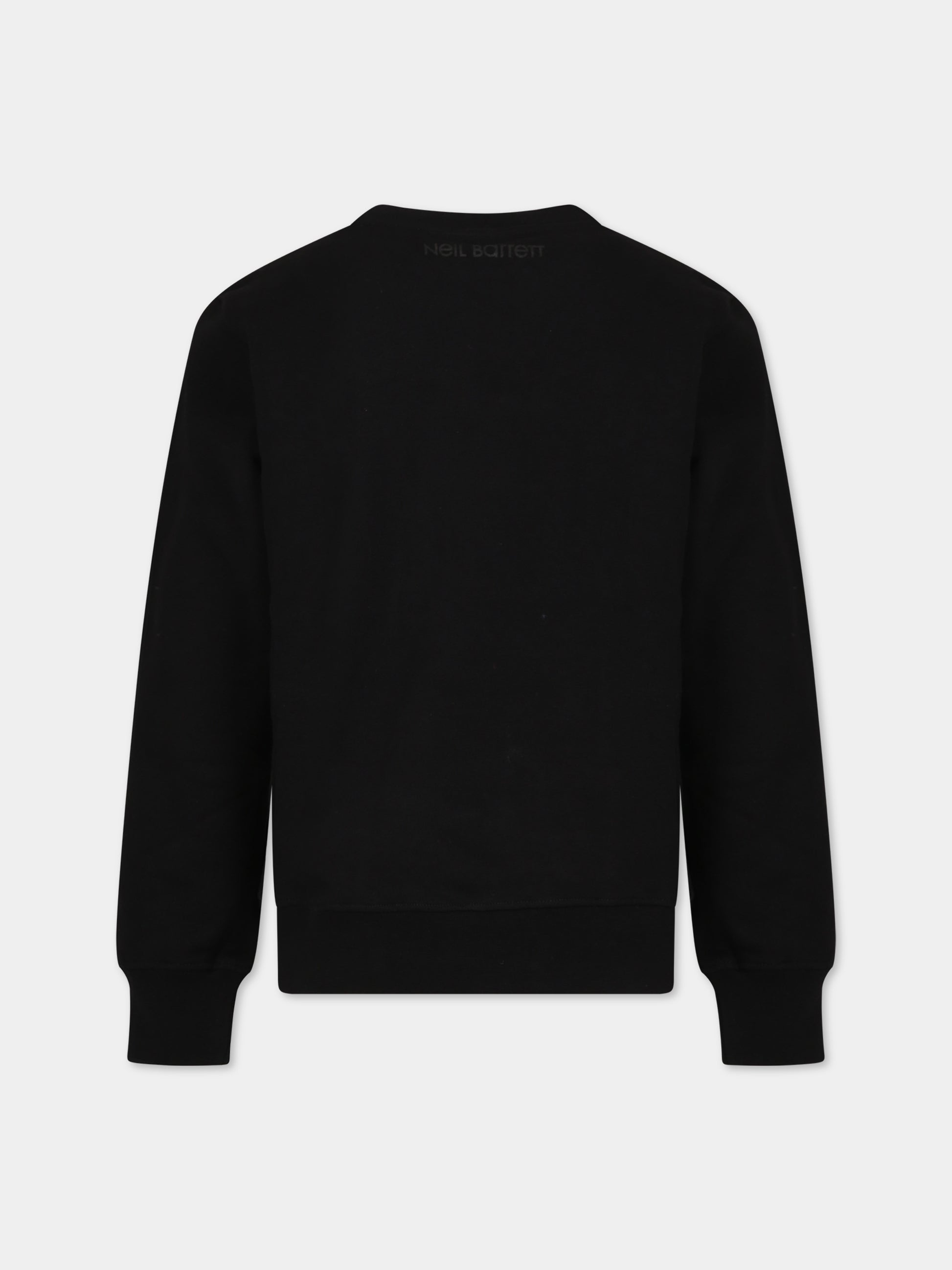 Felpa nera per bambino con iconcihe saette,Neil Barrett Kids,033622 110/10