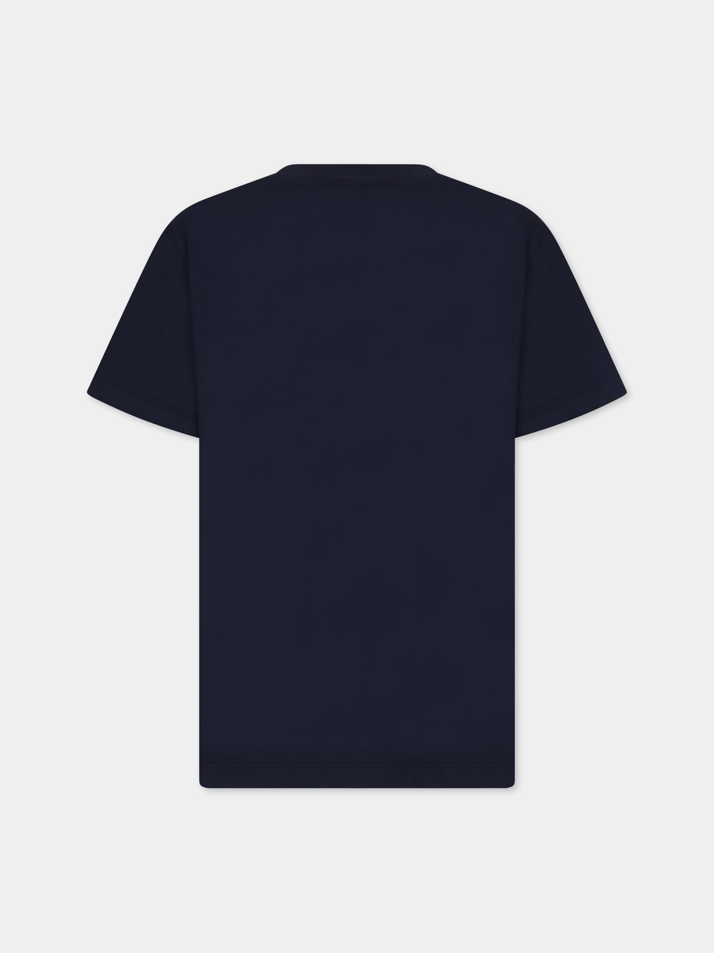 T-shirt blu con logo per bambino,Neil Barrett Kids,033651 060