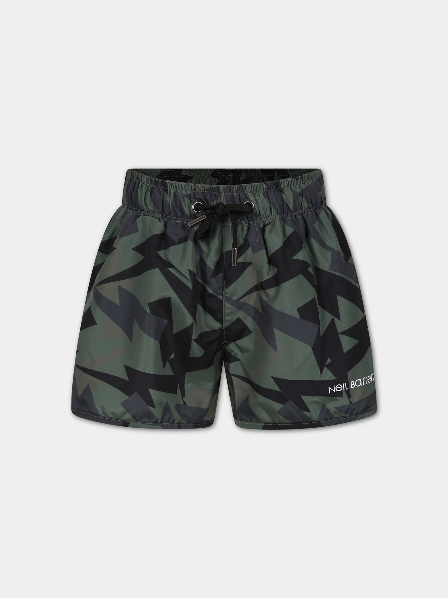 Boxer mare verde per bambino con iconiche saette,Neil Barrett Kids,033635 200