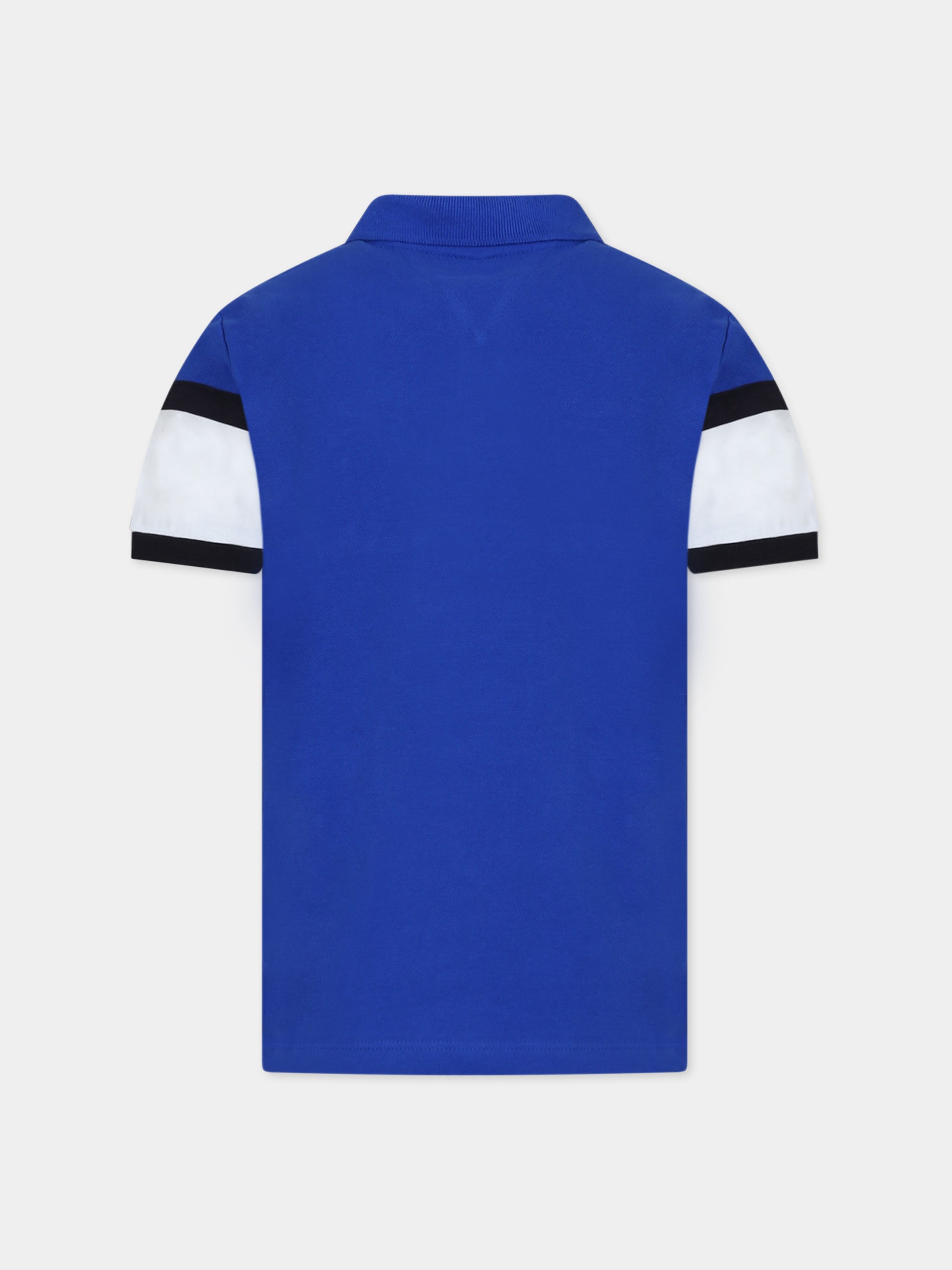 Polo blu per bambino con logo,Tommy Hilfiger Junior,KB0KB08158-
