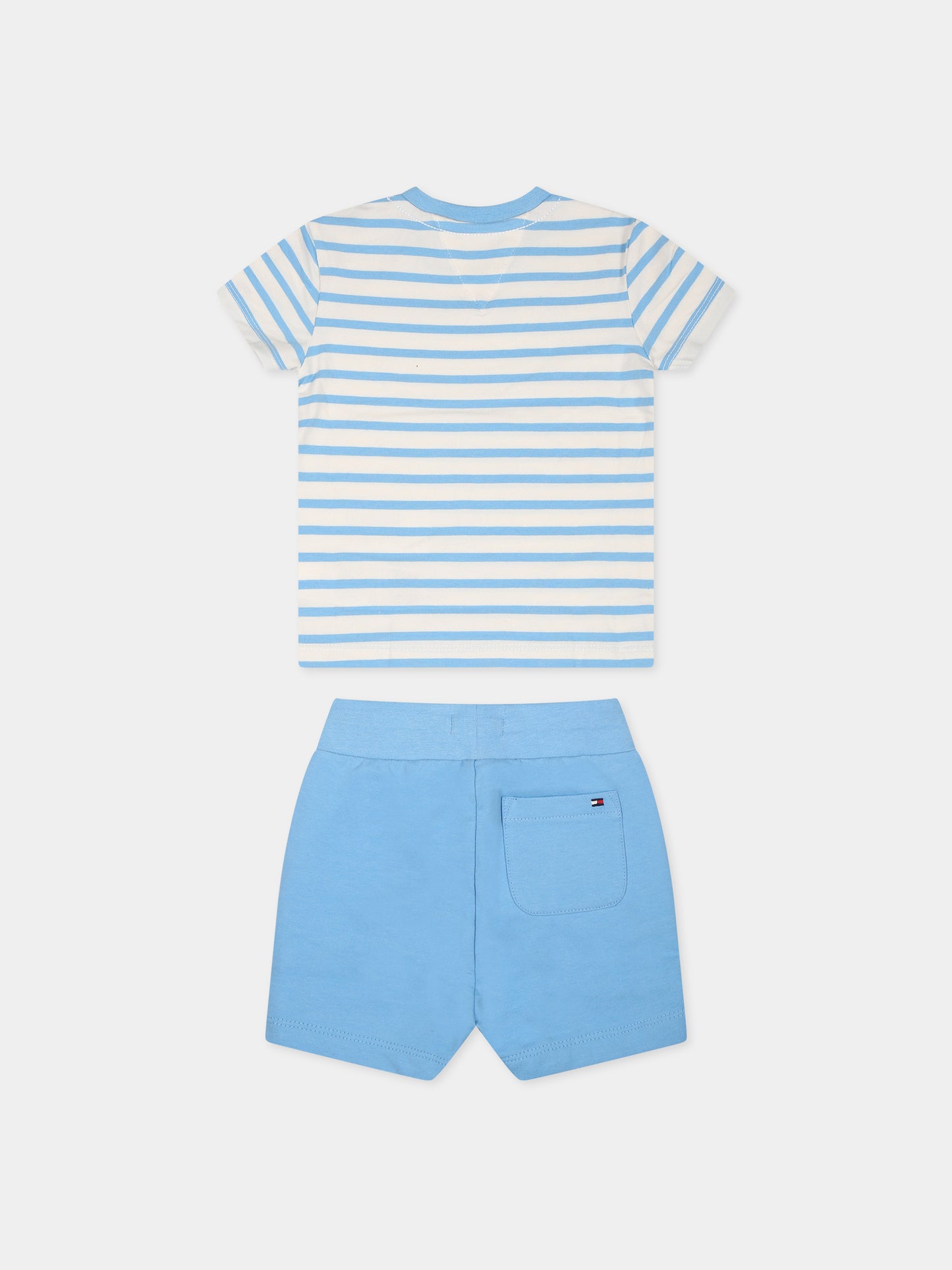 Completo celeste per neonato con logo,Tommy Hilfiger Junior,KN0KN01596