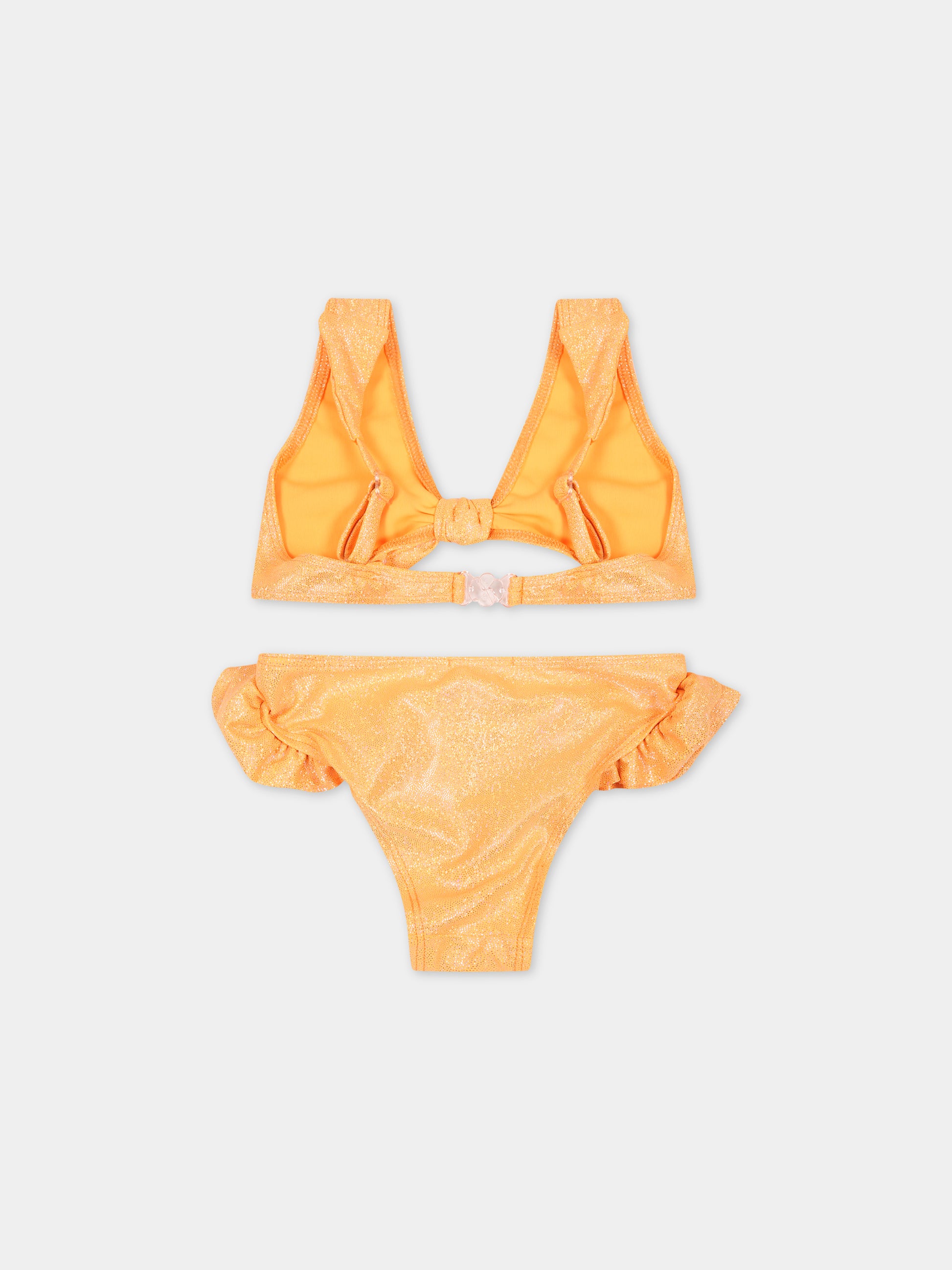 Bikini arancione per neonata con logo,Billieblush,U10509 41K