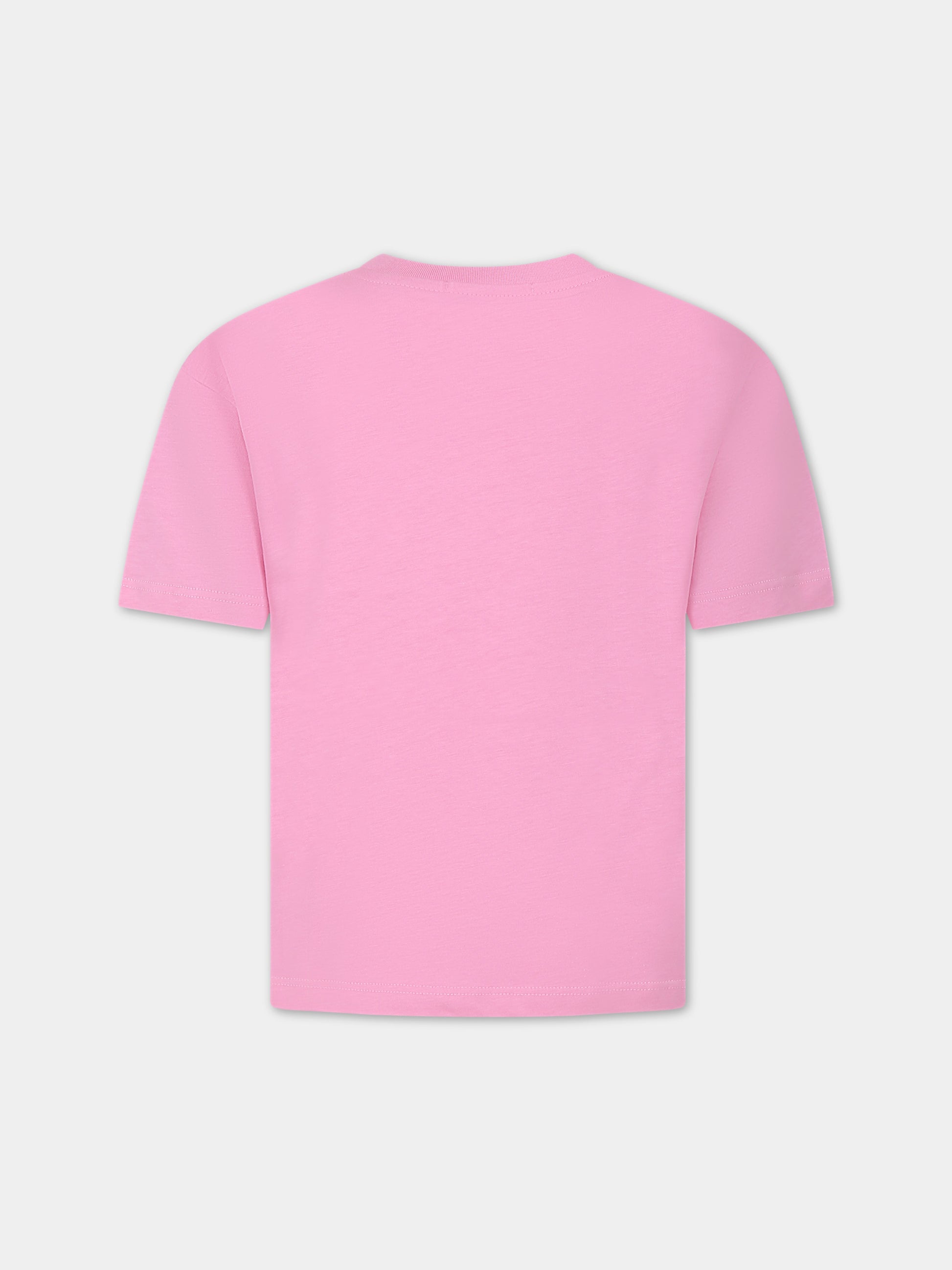 T-shirt rosa per bambini con logo,Msgm Kids,MS029317 042