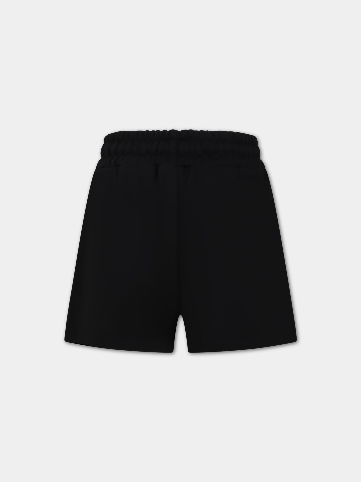 Shorts neri per bambina con logo,Msgm Kids,MS029329 110