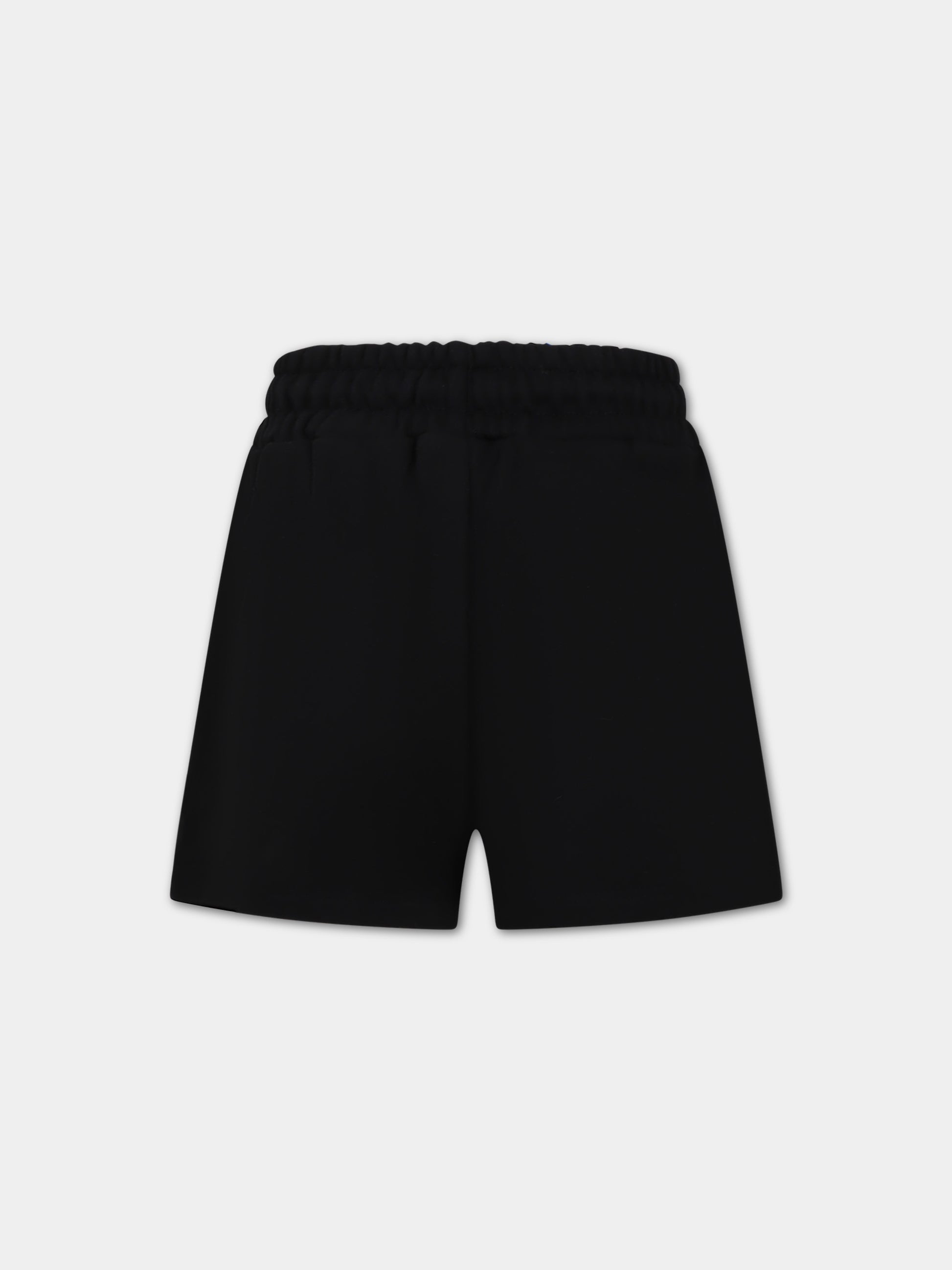 Shorts neri per bambina con logo,Msgm Kids,MS029329 110