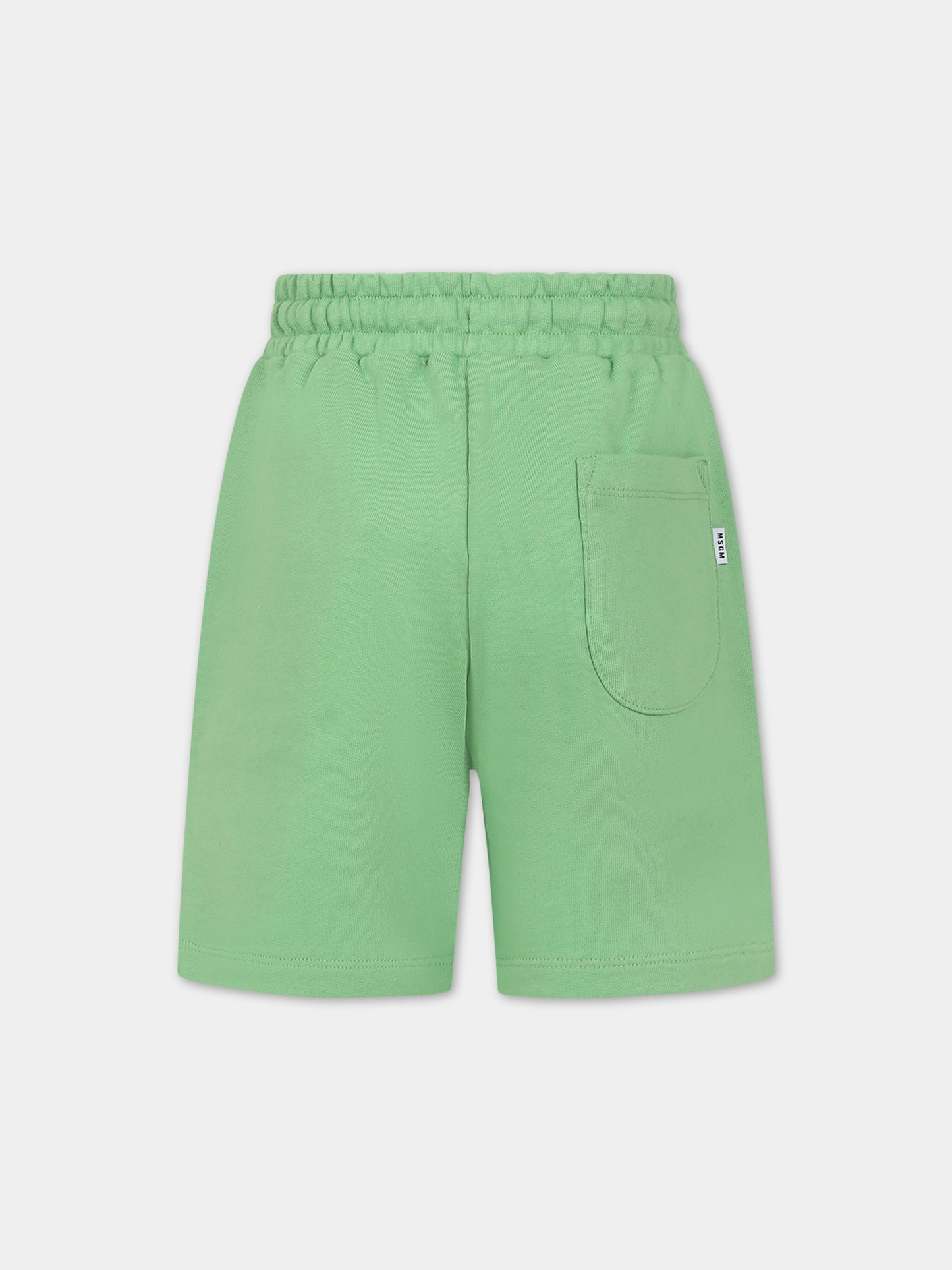 Shorts verdi per bambino con logo,Msgm Kids,MS029331 902