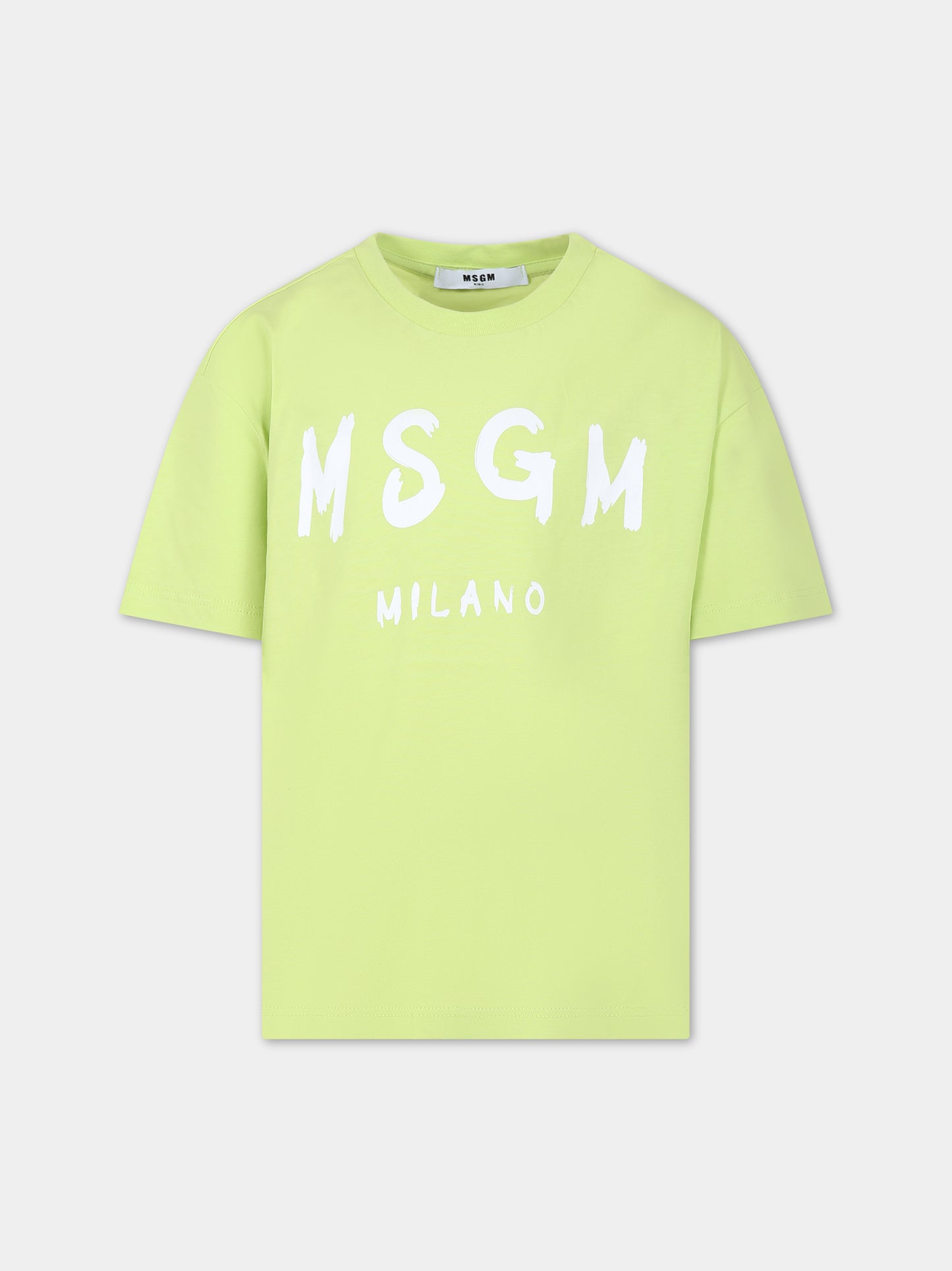 T-shirt gialla per bambini con logo,Msgm Kids,MS029372 086