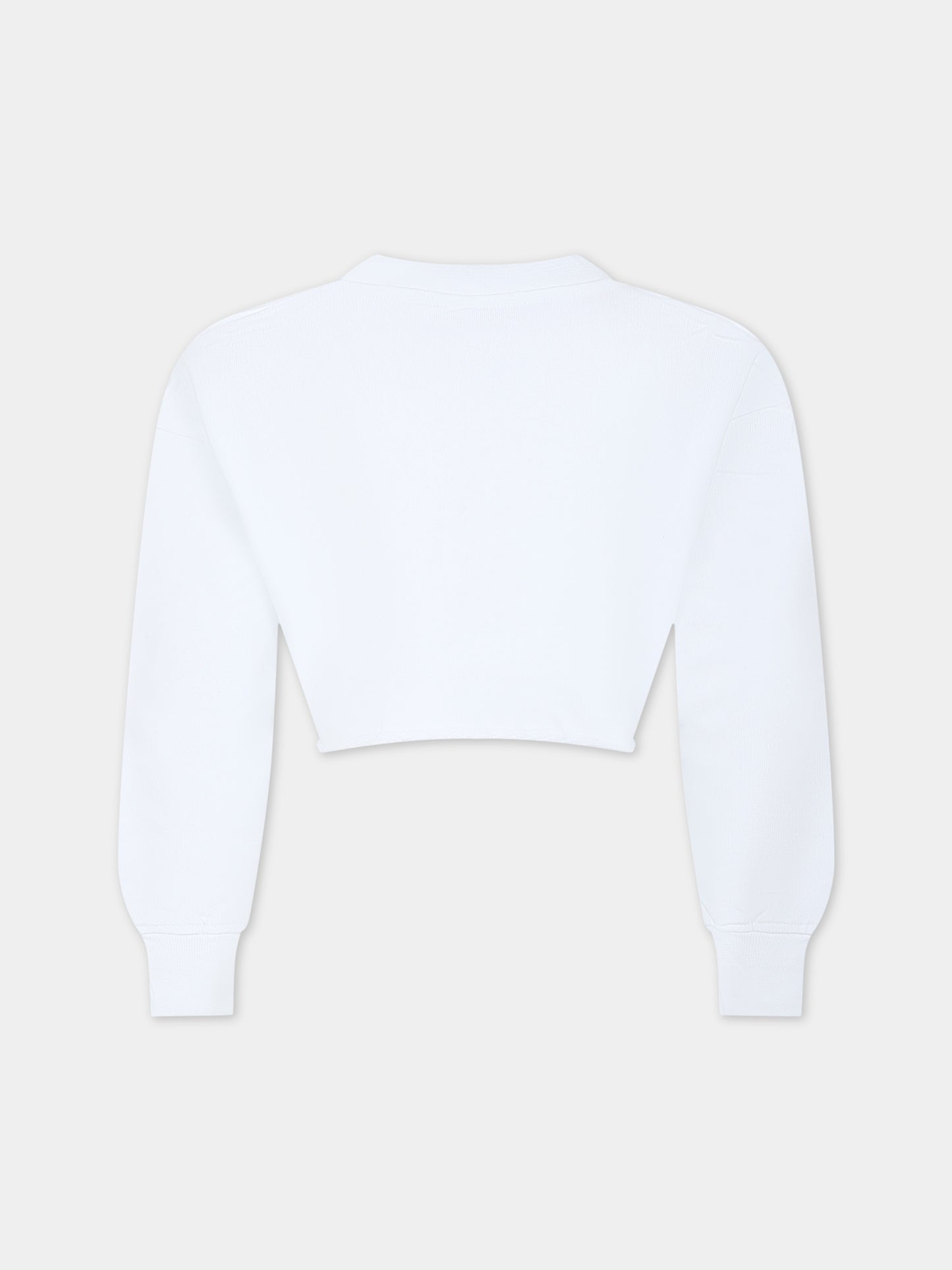 Felpa bianca per bambina con logo,Msgm Kids,MS029449 001