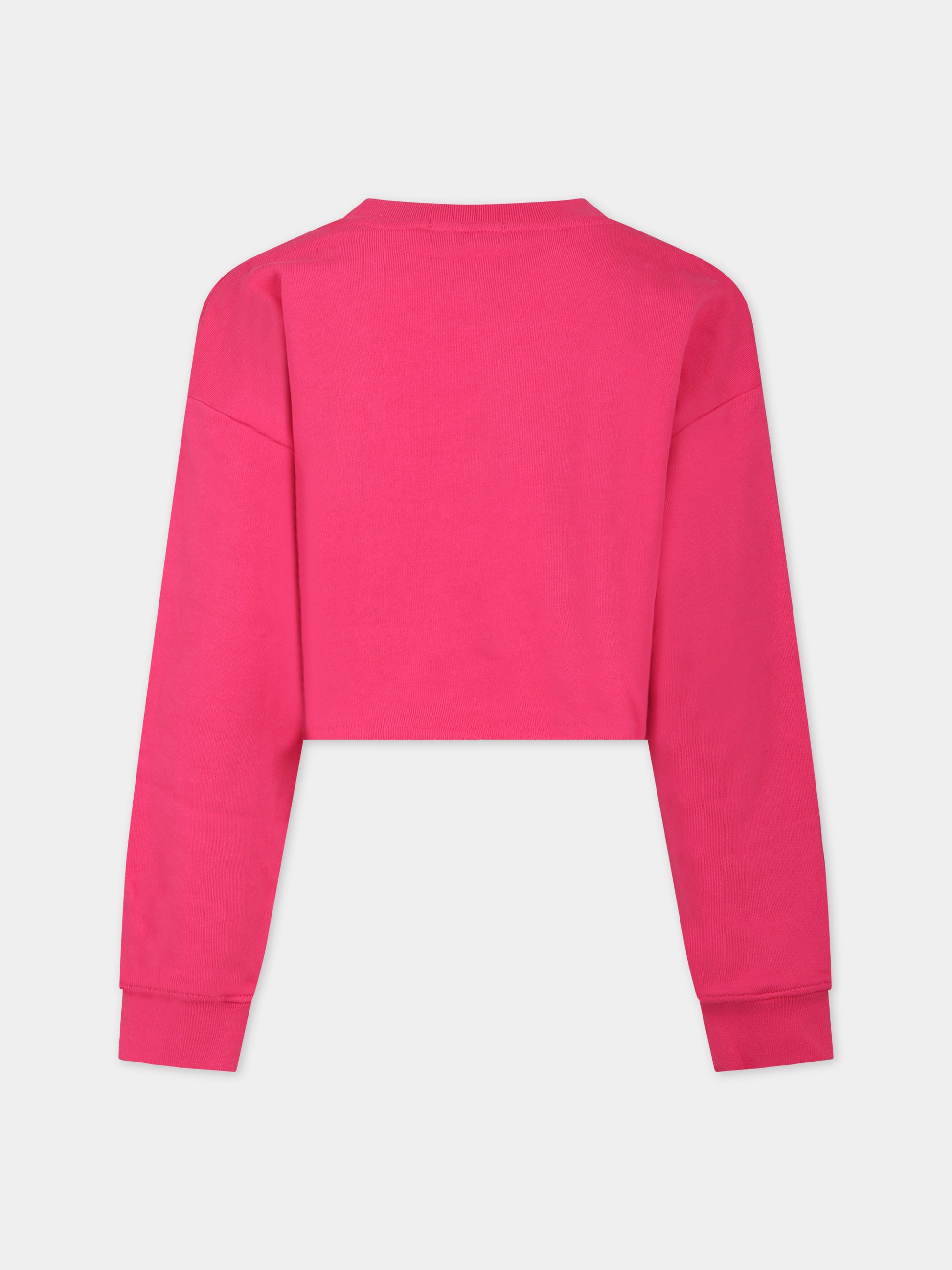 Felpa fucsia per bambina con logo,Msgm Kids,MS029449 044