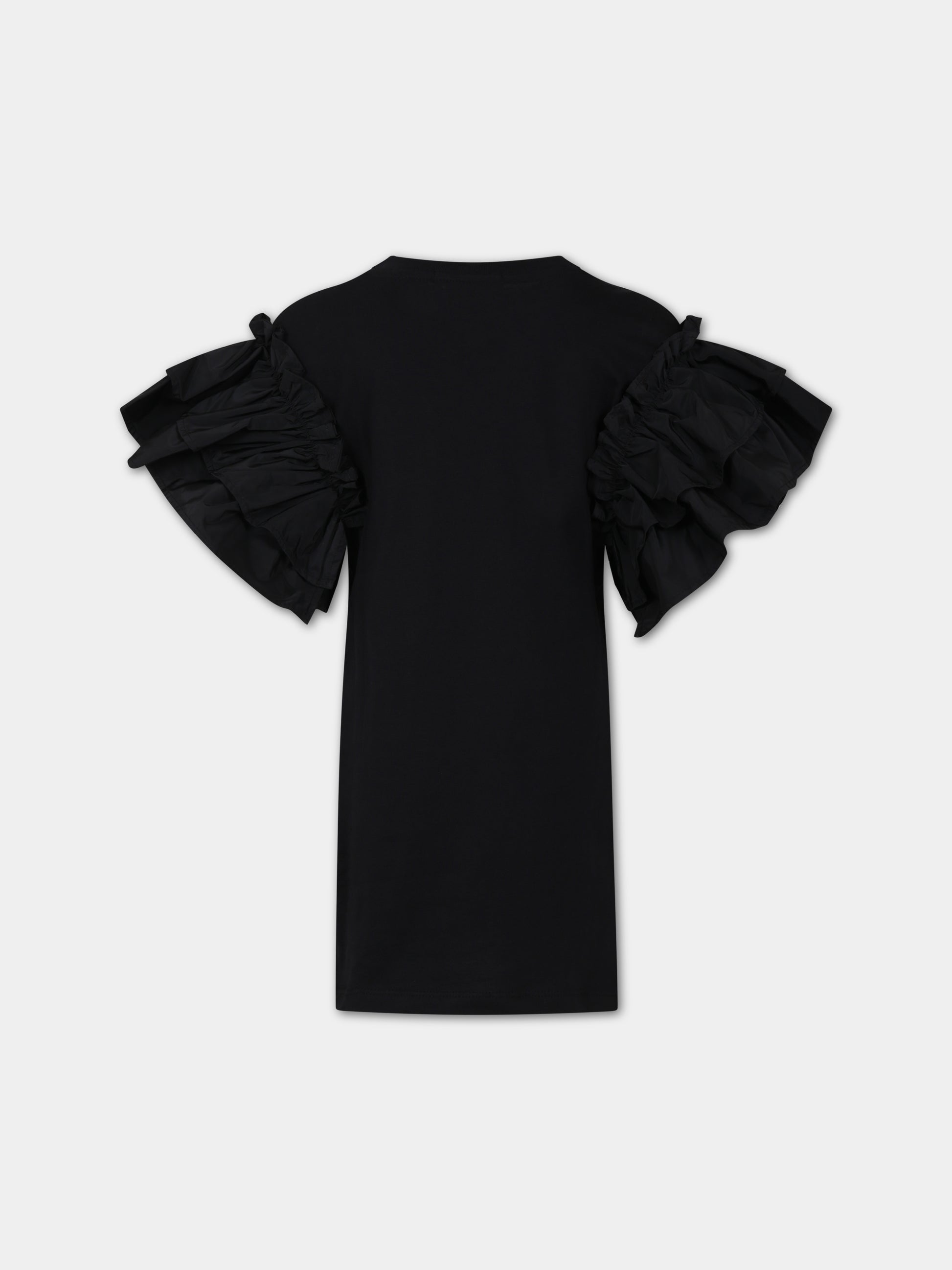 Vestito nero per bambina con logo,Msgm Kids,MS029452 110