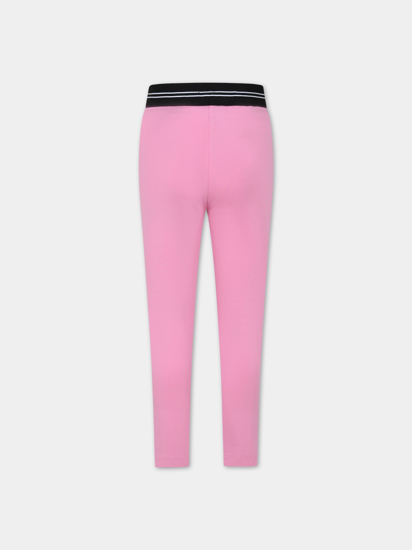Leggings rosa per bambina con logo,Msgm Kids,MS029461 042