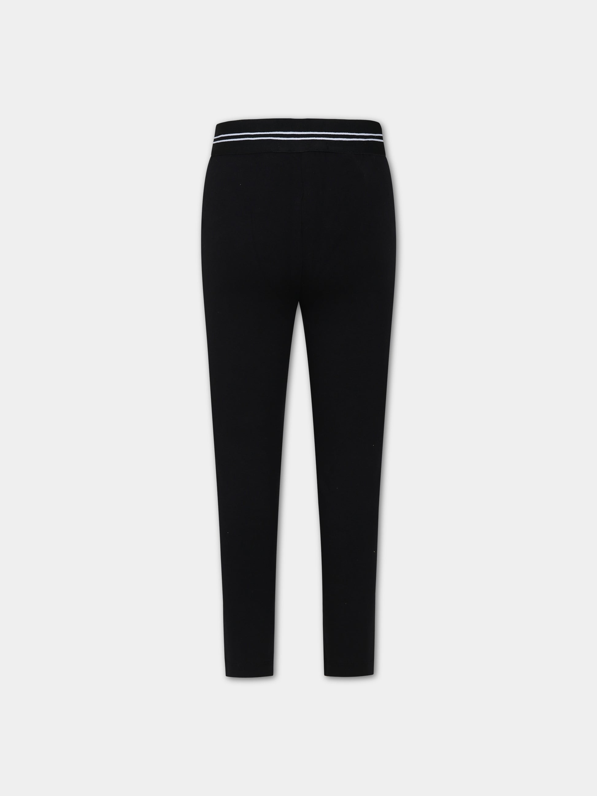 Leggings neri per bambina con logo,Msgm Kids,MS029461 110