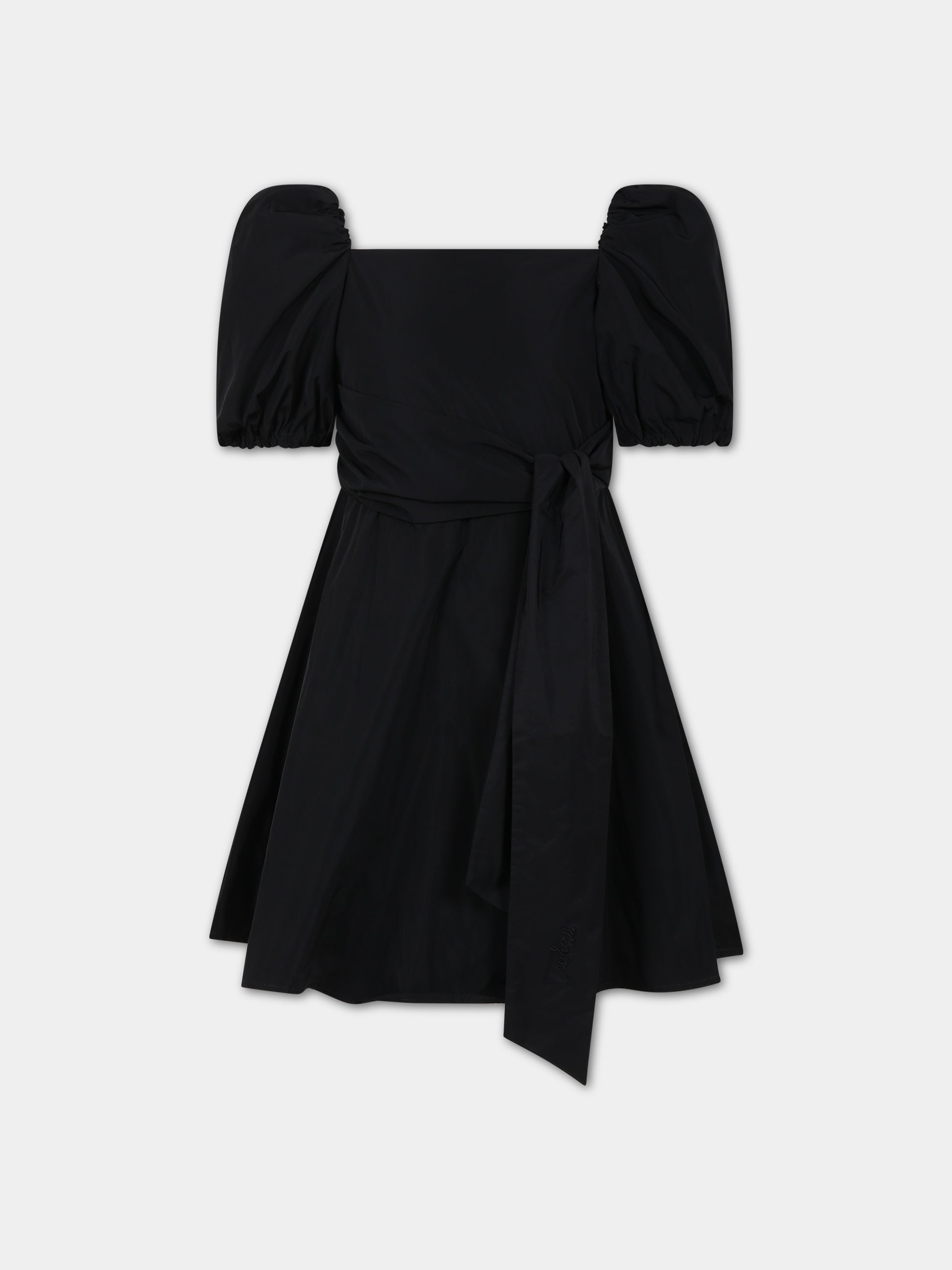 Vestito nero per bambina con logo,Msgm Kids,MS029494 110