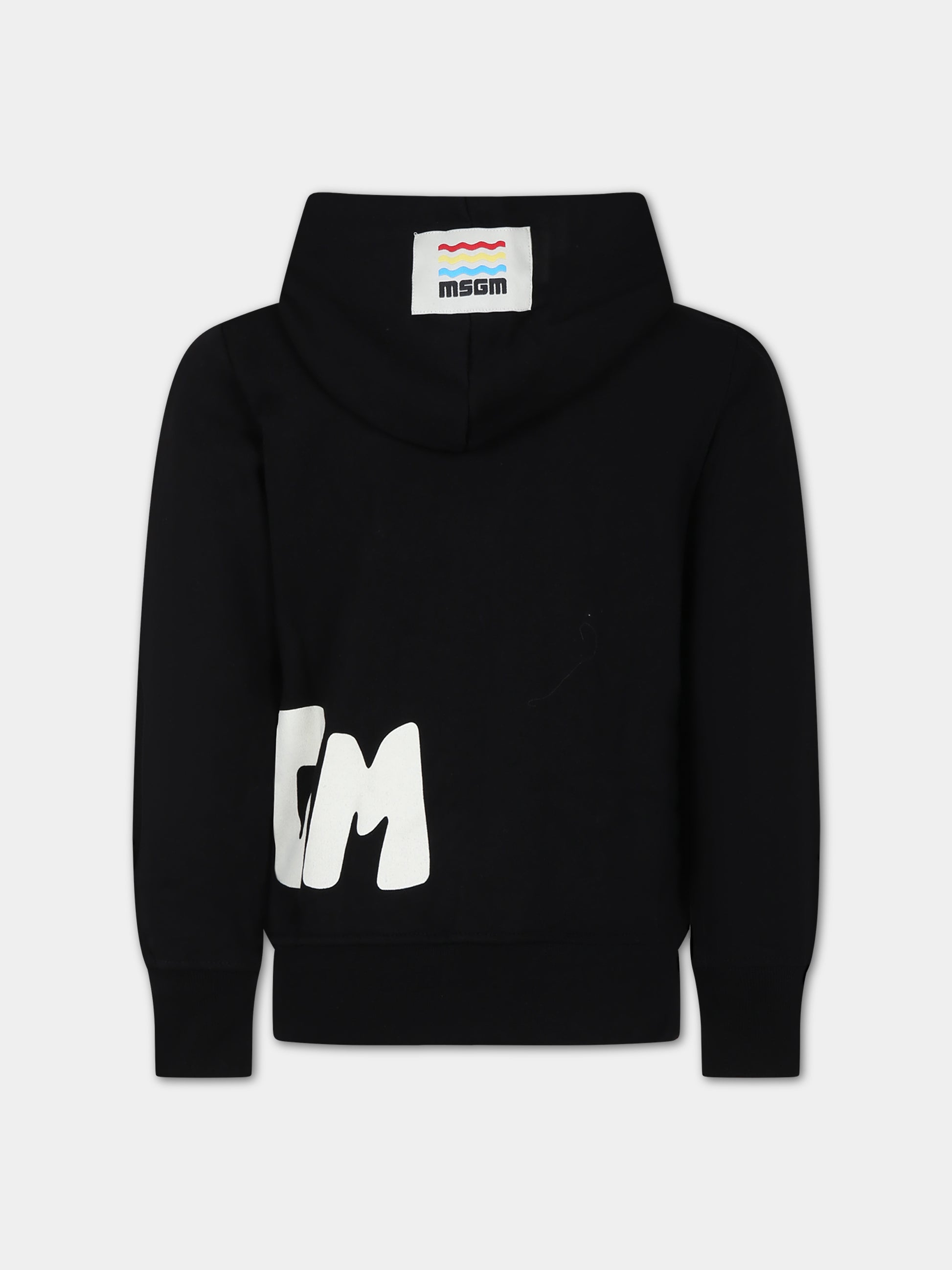 Felpa nera per bambini con logo,Msgm Kids,MS029571 110
