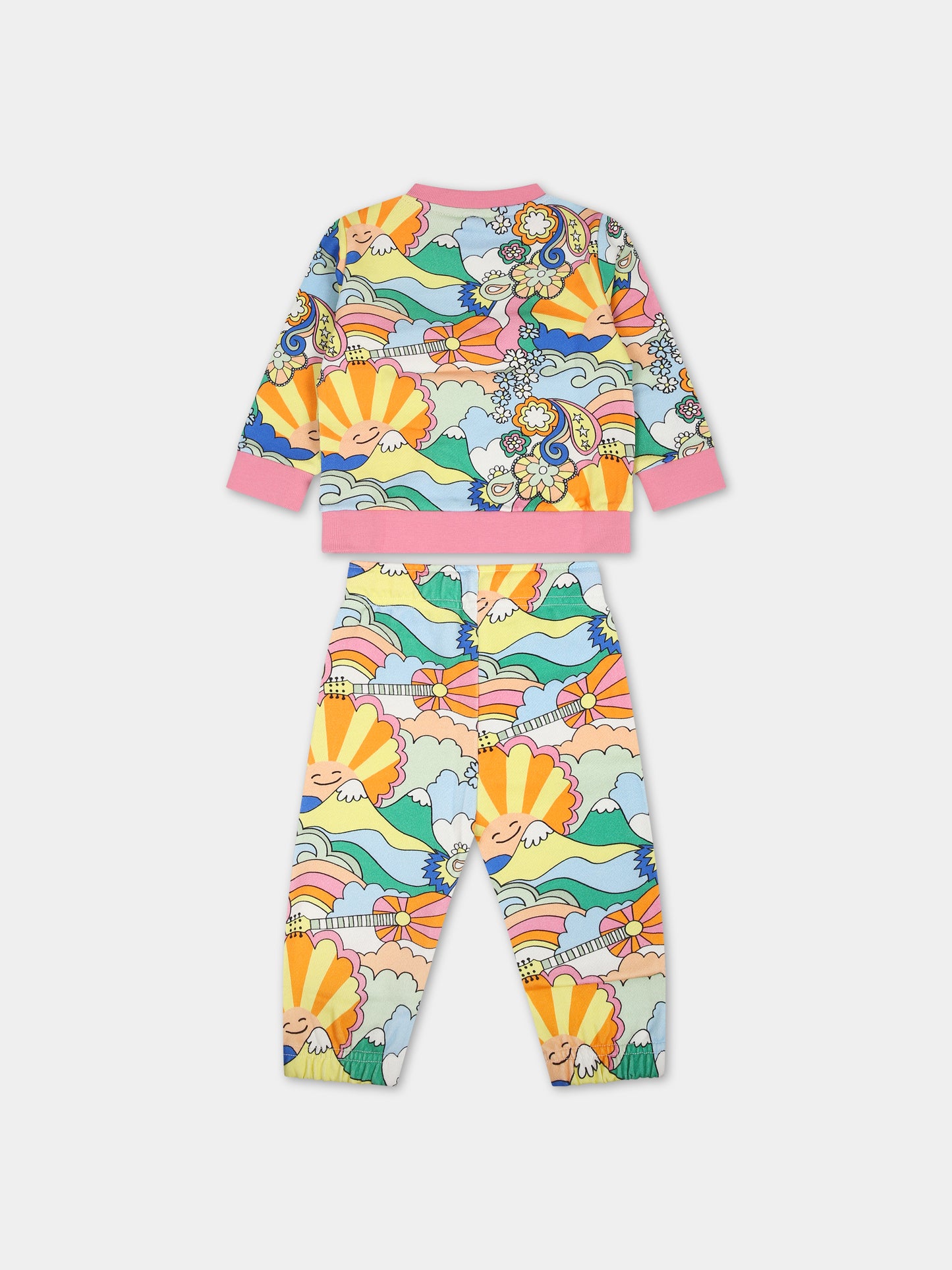 Completo multicolor per neonata con stampa,Stella Mccartney Kids,TS3010 Z1074 101MC