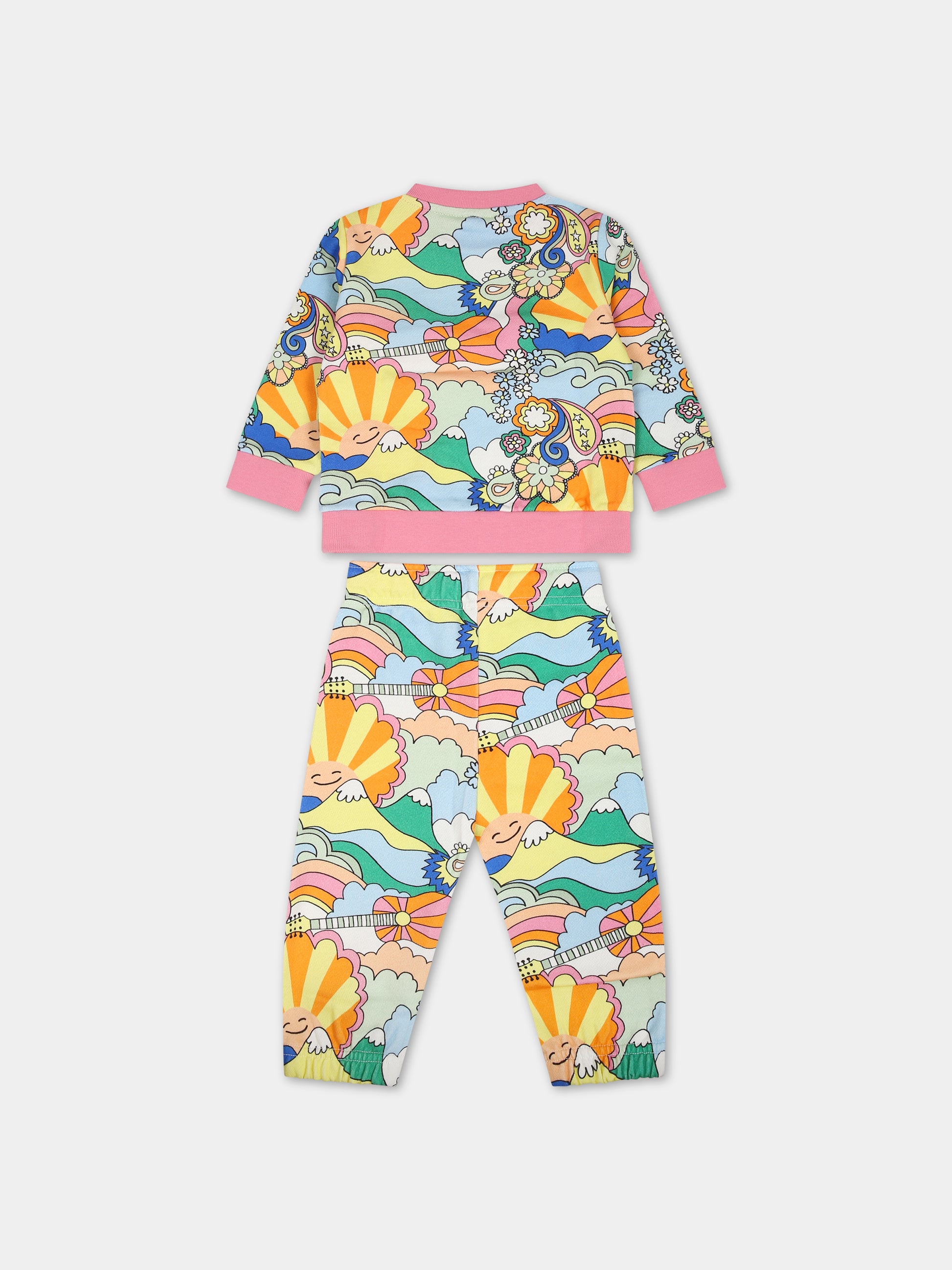 Completo multicolor per neonata con stampa,Stella Mccartney Kids,TS3010 Z1074 101MC