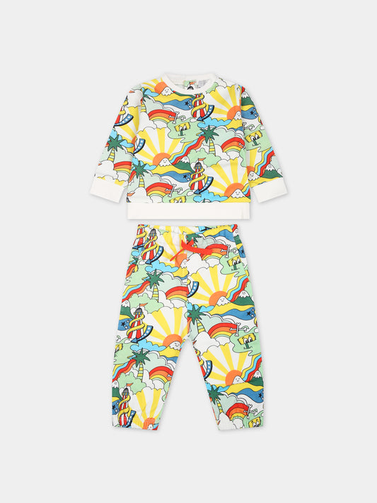 Completo bianco per neonato con stampa,Stella Mccartney Kids,TS3510 Z1073 101MC