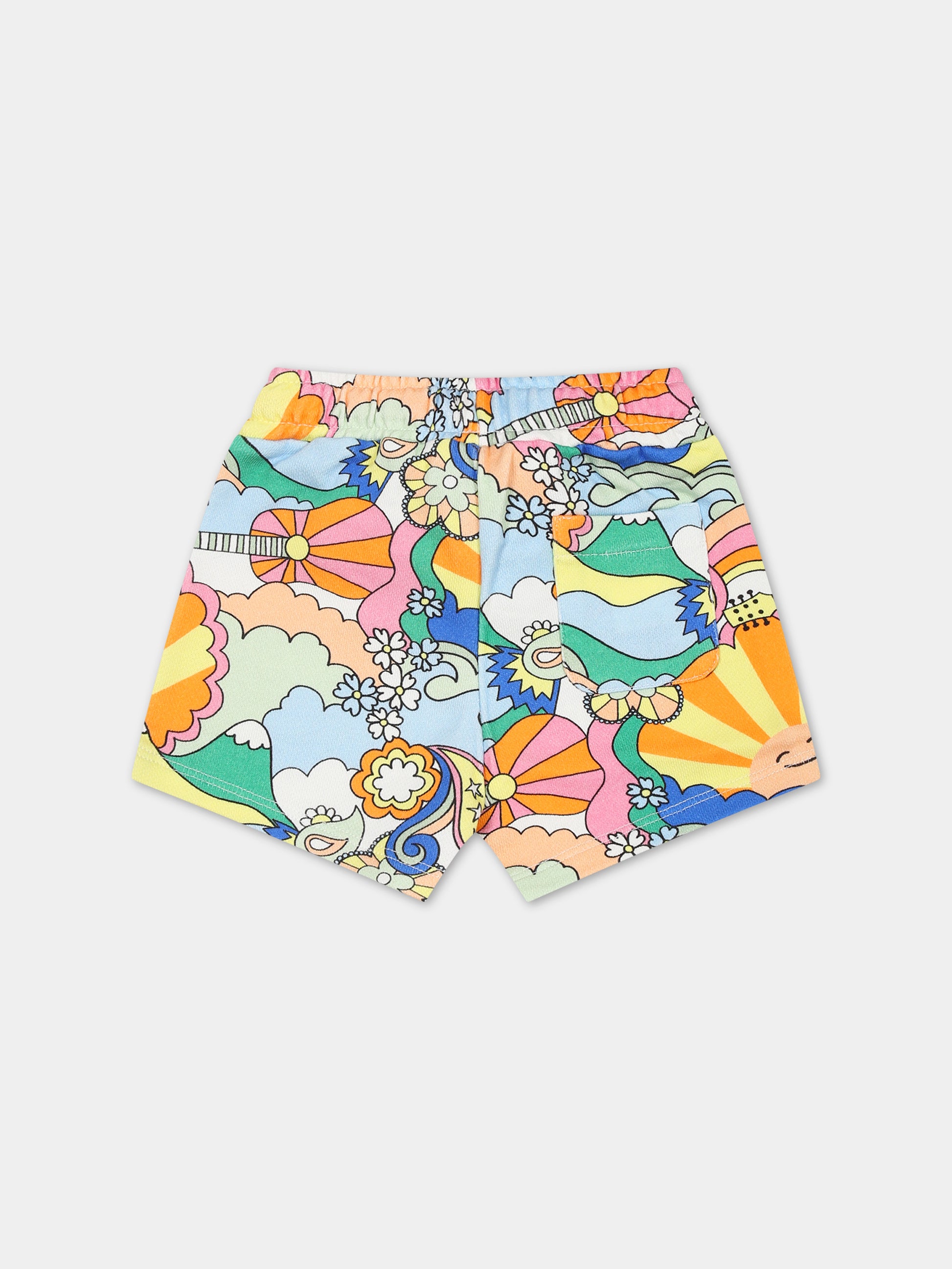 Shorts gialli per neonata con stampa,Stella Mccartney Kids,TS6019 Z1074 101MC