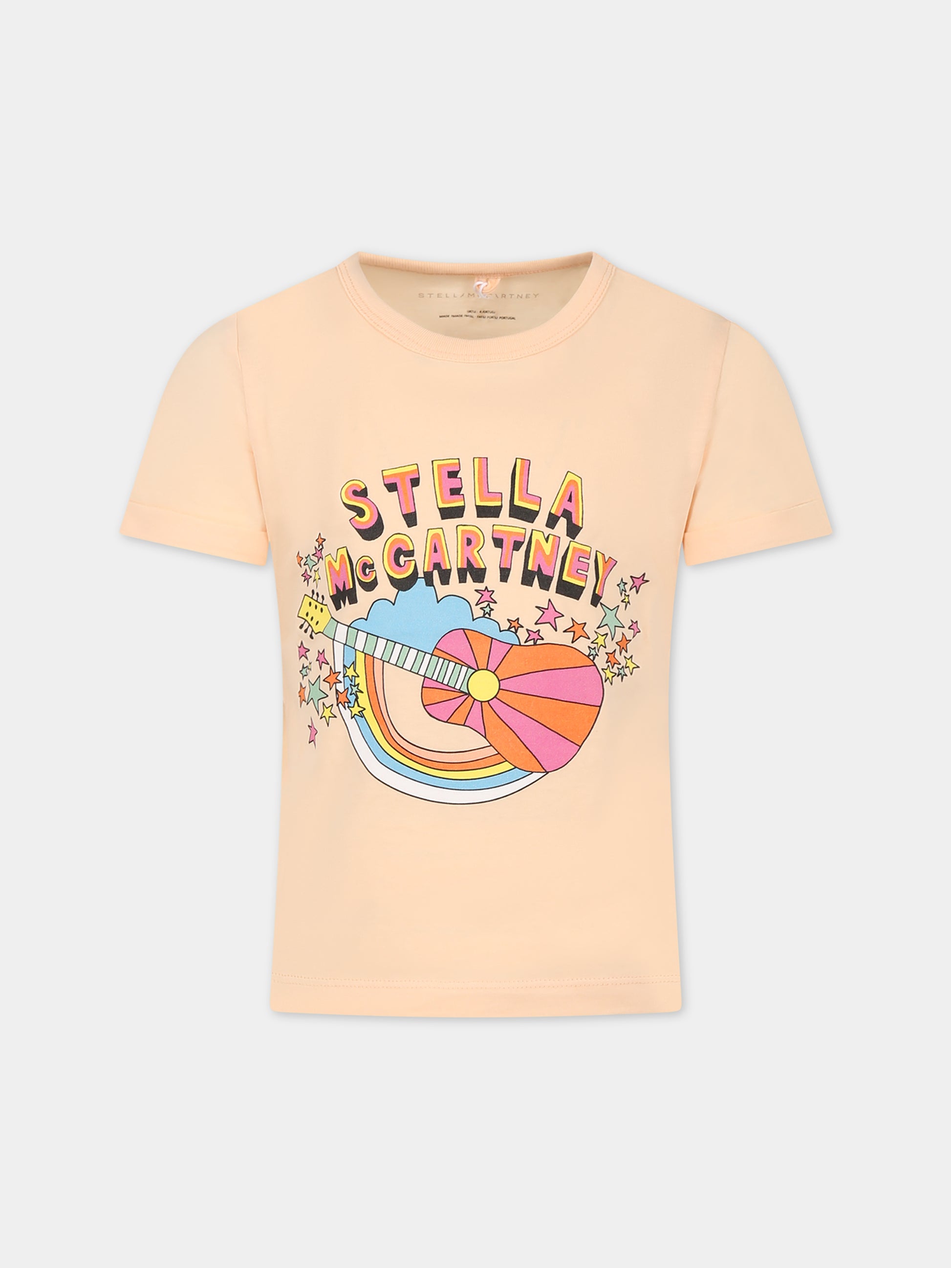T-shirt rosa per bambina con logo e stampa,Stella Mccartney Kids,TS8A11 Z0434 504