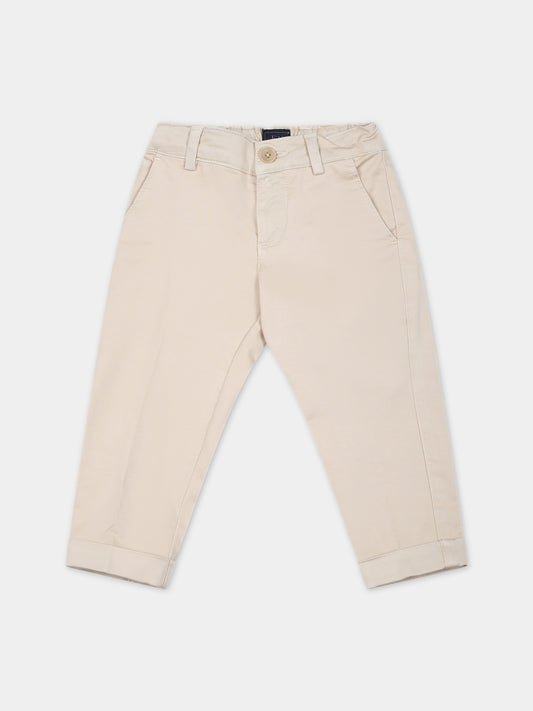 Pantaloni beige per bambino con logo,Fay Kids,FS6Q91 Z0224 107