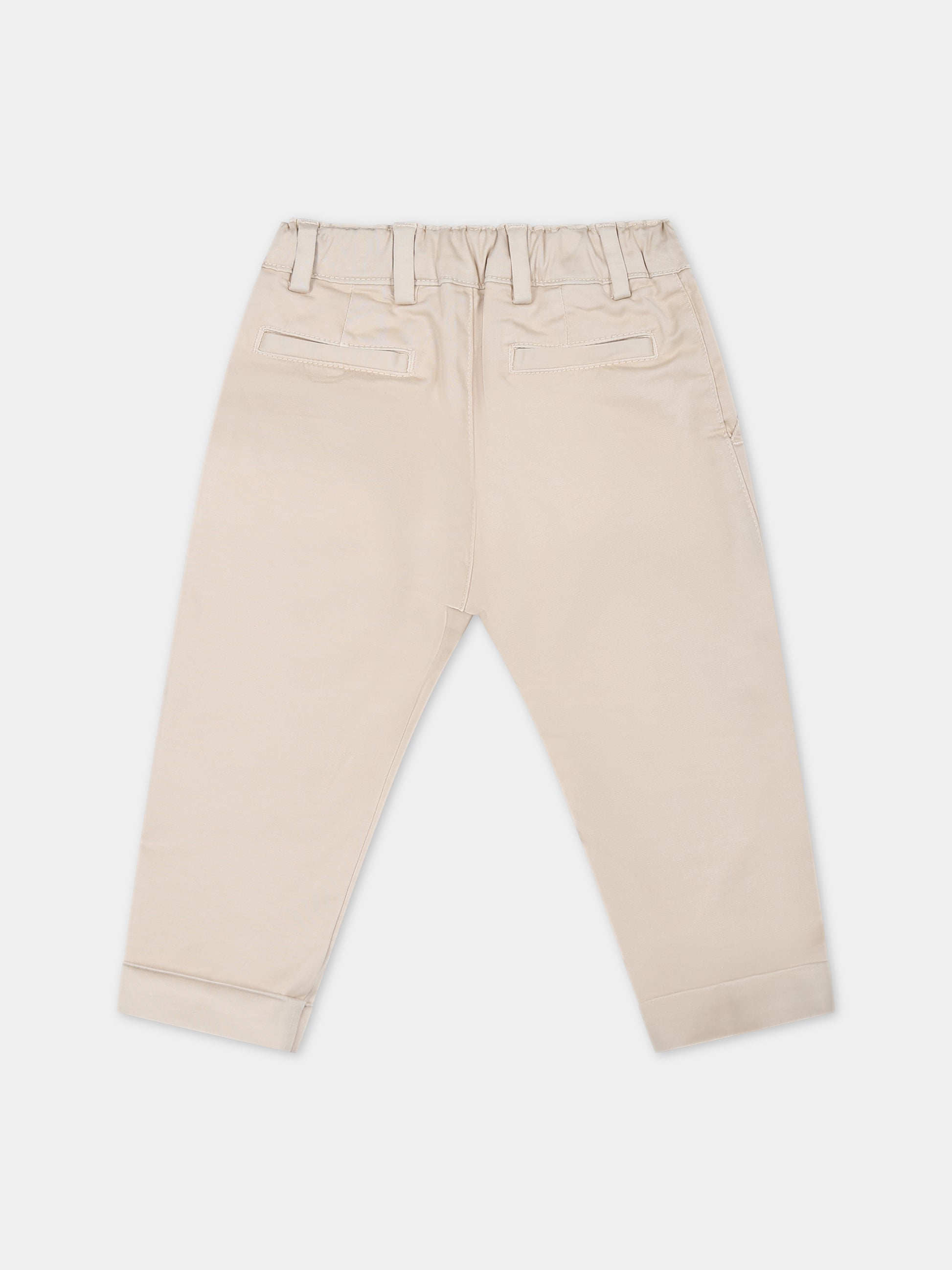 Pantaloni beige per bambino con logo,Fay Kids,FS6Q91 Z0224 107
