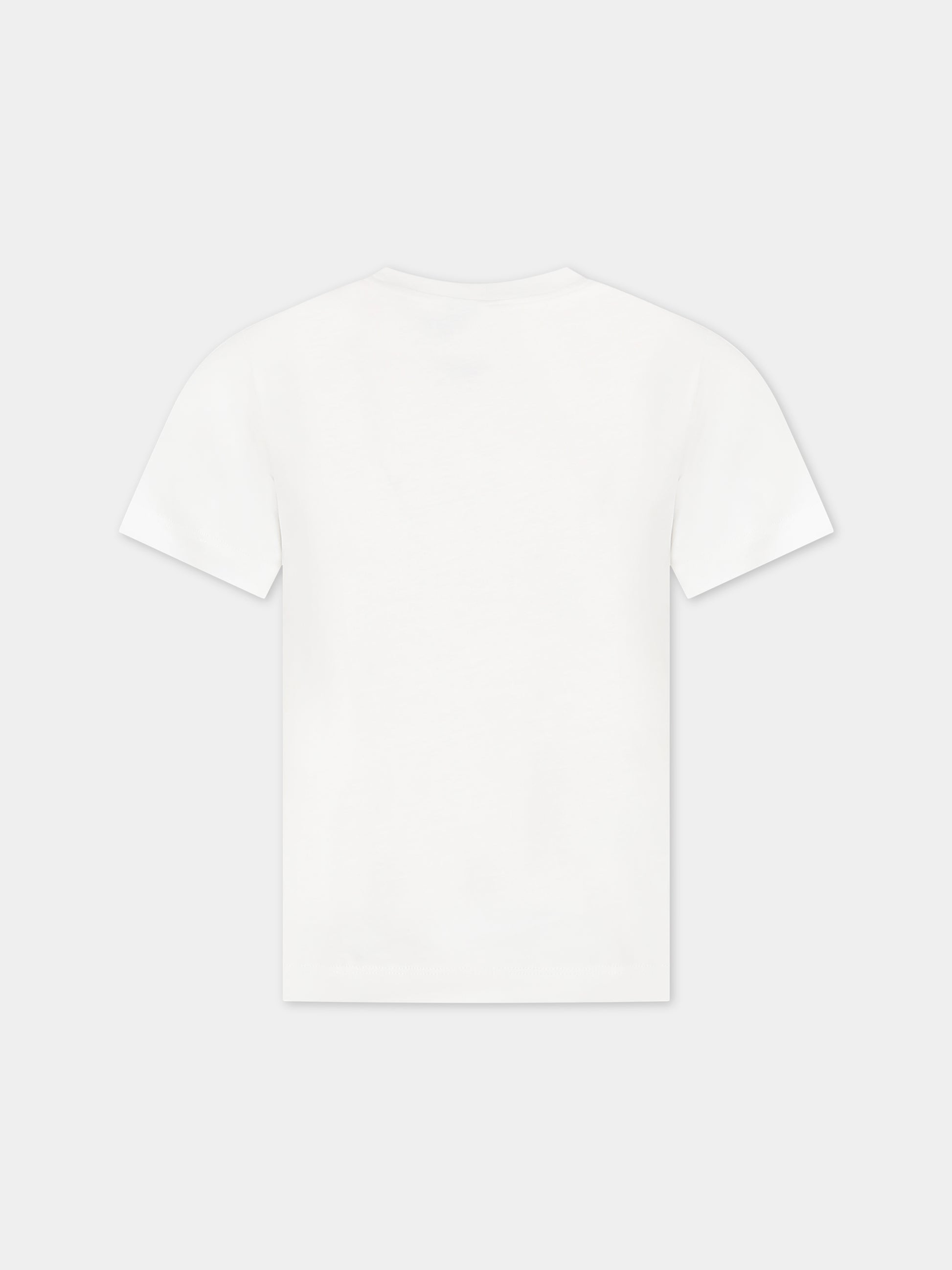 T-shirt bianca per bambina con fiore e logo,Stella Mccartney Kids,TS8C61 TS8C61 101