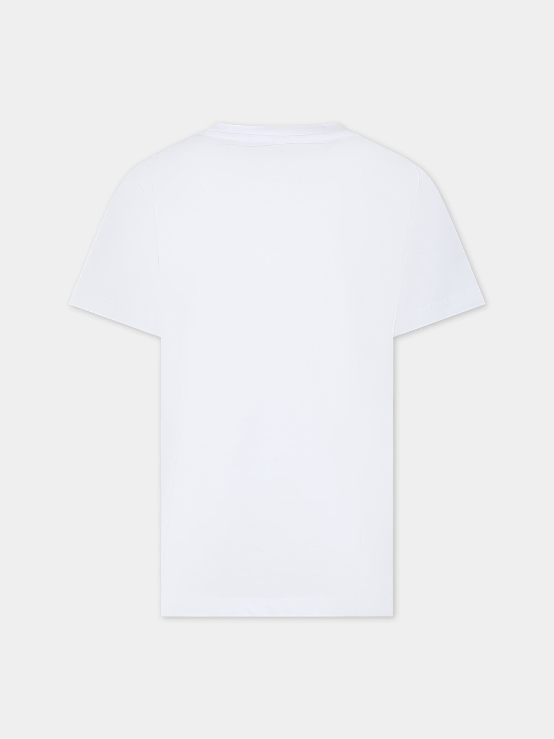 T-shirt bianca per bambina con logo e stampa,Stella Mccartney Kids,TS8C71 Z0434 101-